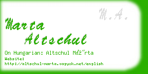 marta altschul business card